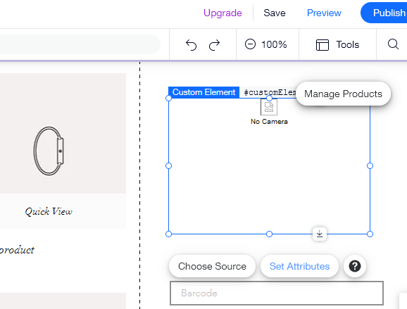 Wix. change Wix barcode reader default settings