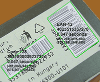 Decoded several barcodes (color)