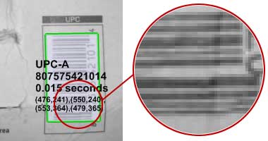 Decodes the low resolution barcodes