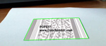 PDF417 barcode with perspective distortion.