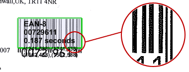 Fax distorted barcode image