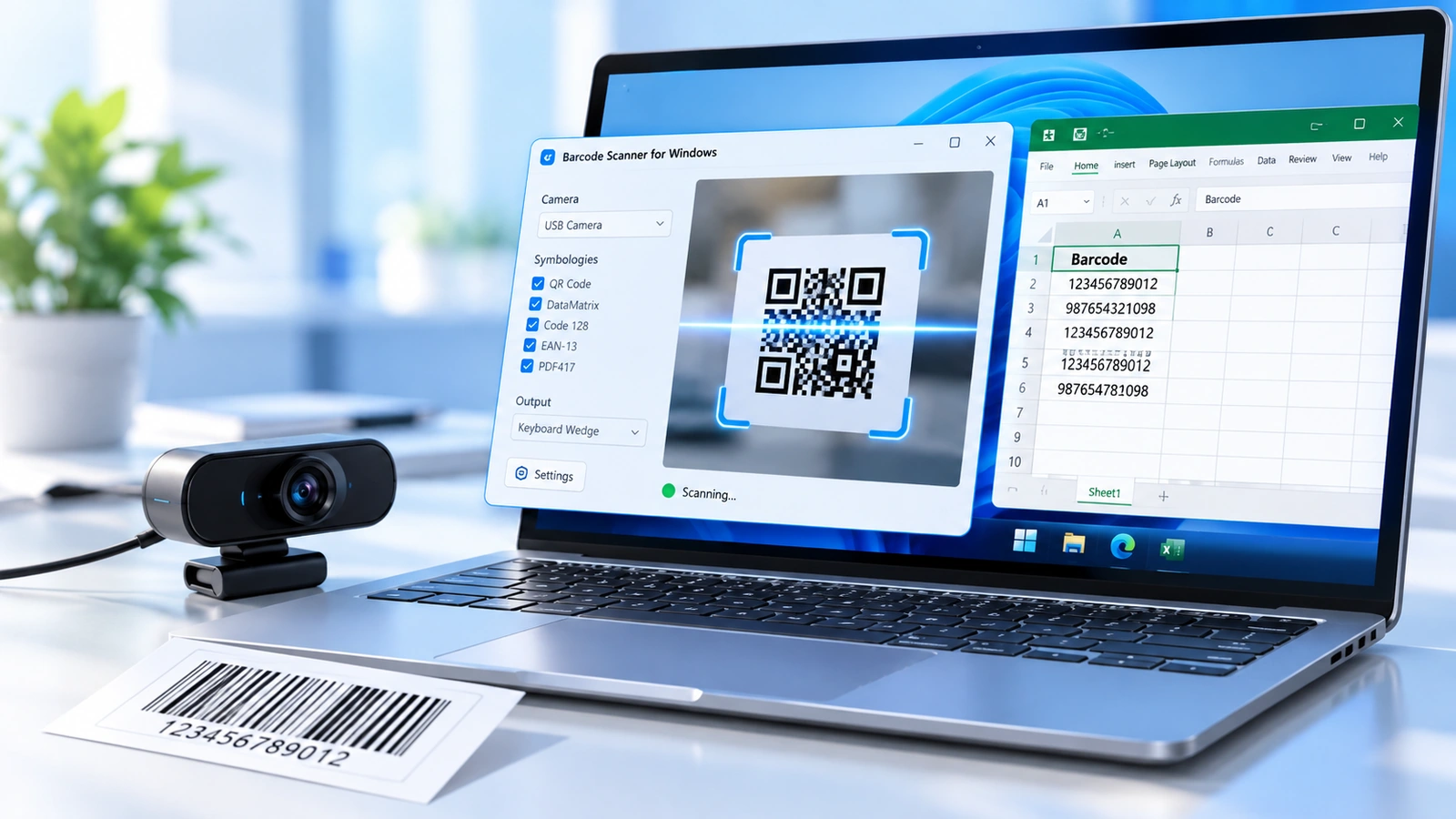 Illustration of DataSymbol Software Barcode Scanner